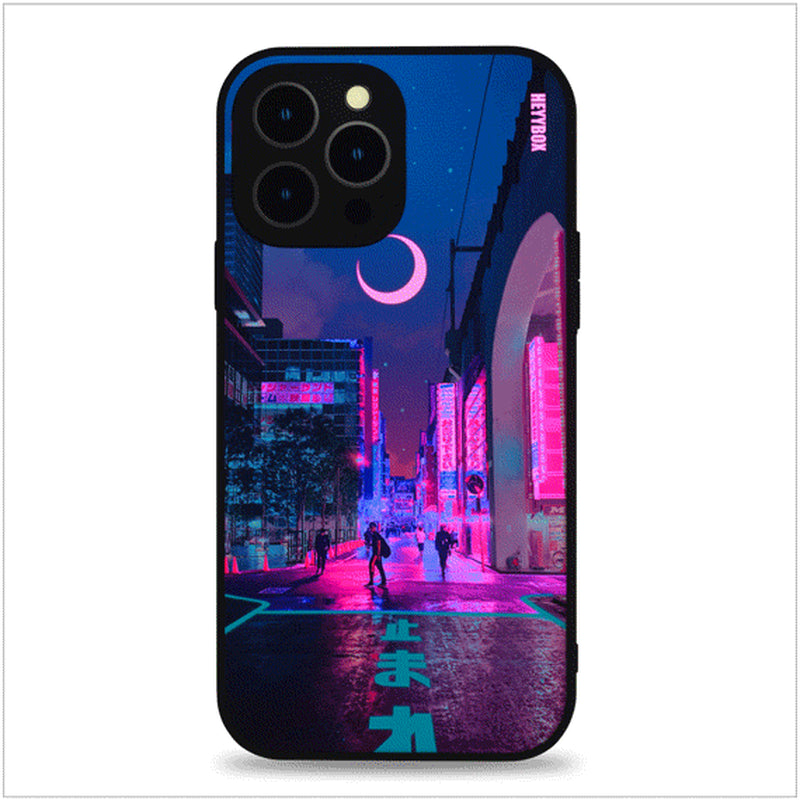 Tokyo Lights LED Iphone Case with Black Frame Iphone 11 Pro